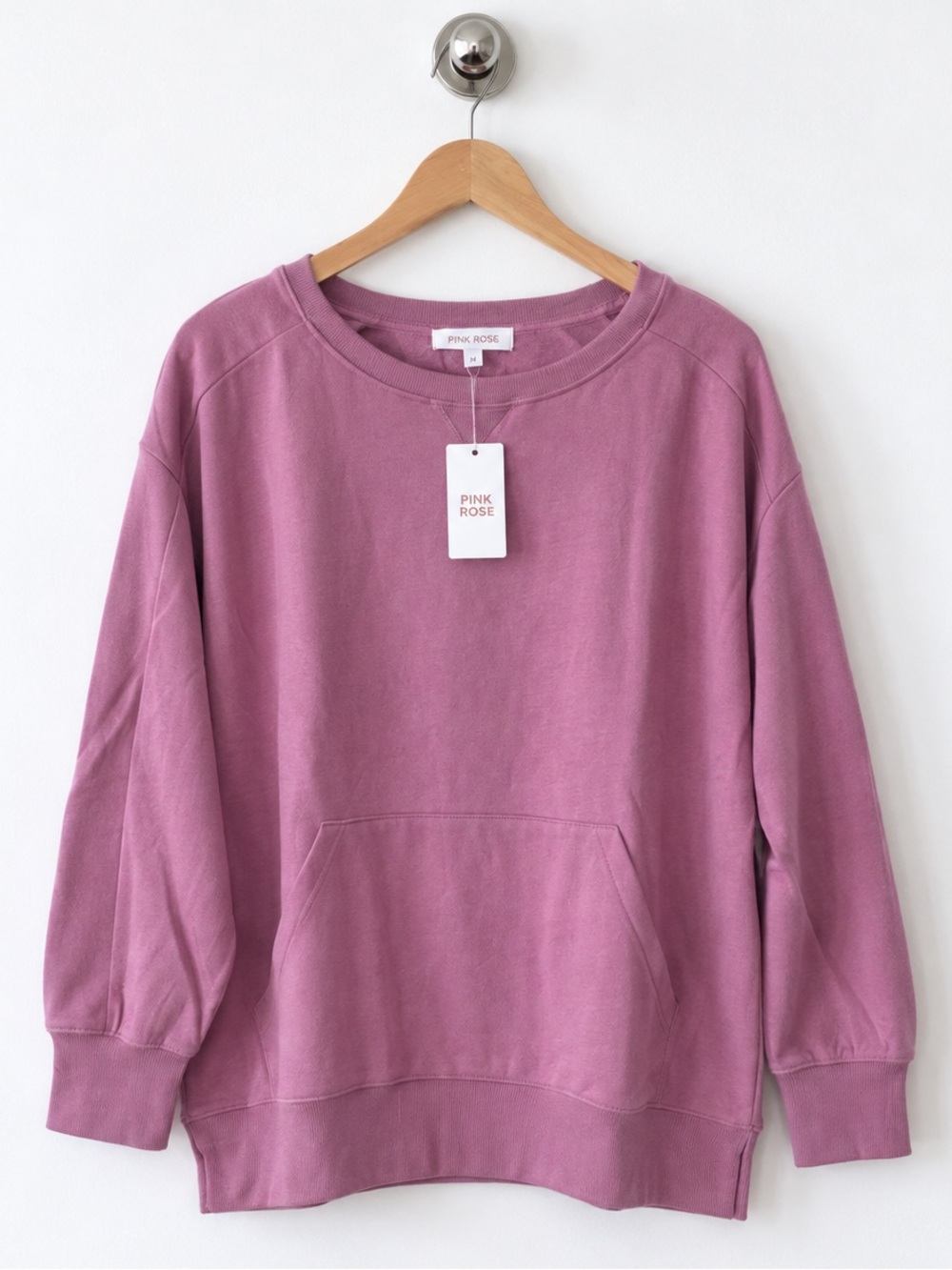 PINK ROSE Relaxed fit Fleece Sweatshirt